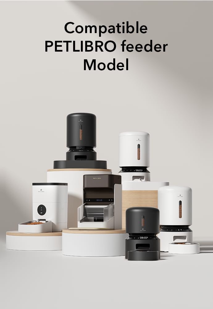 PETLIBRO Automatic Cat Feeder with Camera, 1080P HD Video with Night Vision, 5G WiFi Pet Feeder with 2-Way Audio, Low Food & Blockage Sensor, Motion & Sound Alerts for Cat & Dog Single Tray