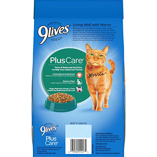 9Lives Plus Care Dry Cat Food, 12 lb. Bag