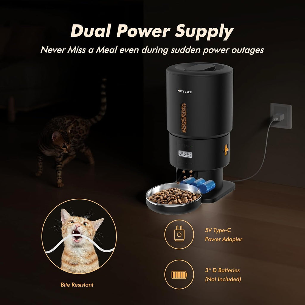 Automatic Cat Feeder with Camera - 5G WiFi Timed Cat Food Dispenser, 1080P HD Video with Night Vision, 1-15 Meals, 1-99 Portions, 2-Way Audio, Keeps Dry Food Fresh, 5L Auto Pet Feeder Also for Dogs