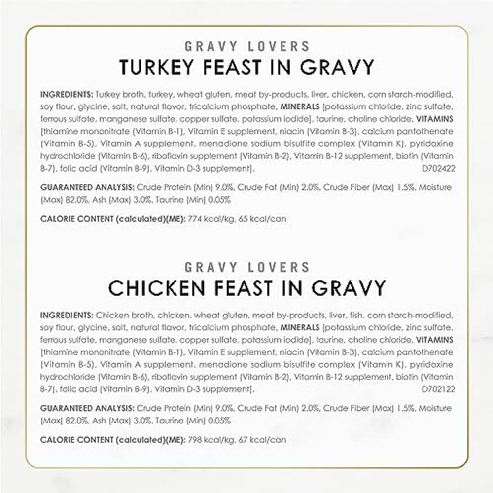 Fancy Feast Gravy Lovers Poultry & Beef Variety Pack - Grilled Gourmet Wet Cat Food (30 Pack)