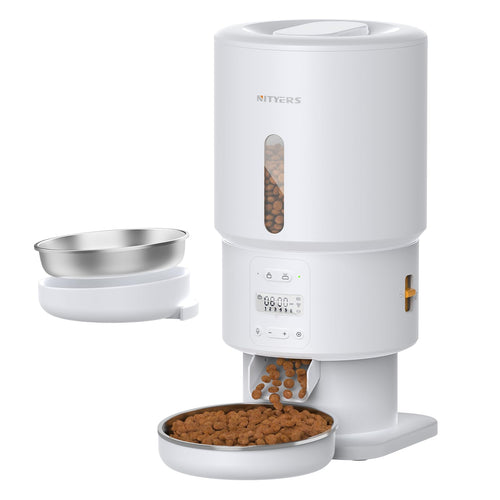 Automatic Cat Feeder with Camera - 5G WiFi Timed Cat Food Dispenser, 1080P HD Video with Night Vision, 1-15 Meals, 1-99 Portions, 2-Way Audio, Keeps Dry Food Fresh, 5L Auto Pet Feeder Also for Dogs