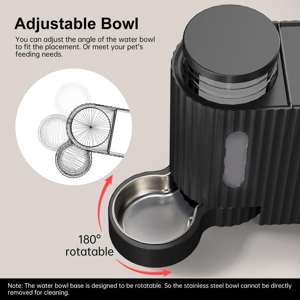 Gardner Pet Automatic Gravity Cat Food Feeder and Water Dispenser Stainless Steel Two-in-One Set Large Capacity Dispenser for Pets Dogs, Puppies, Kittens-(0.8 Gallons x 2)
