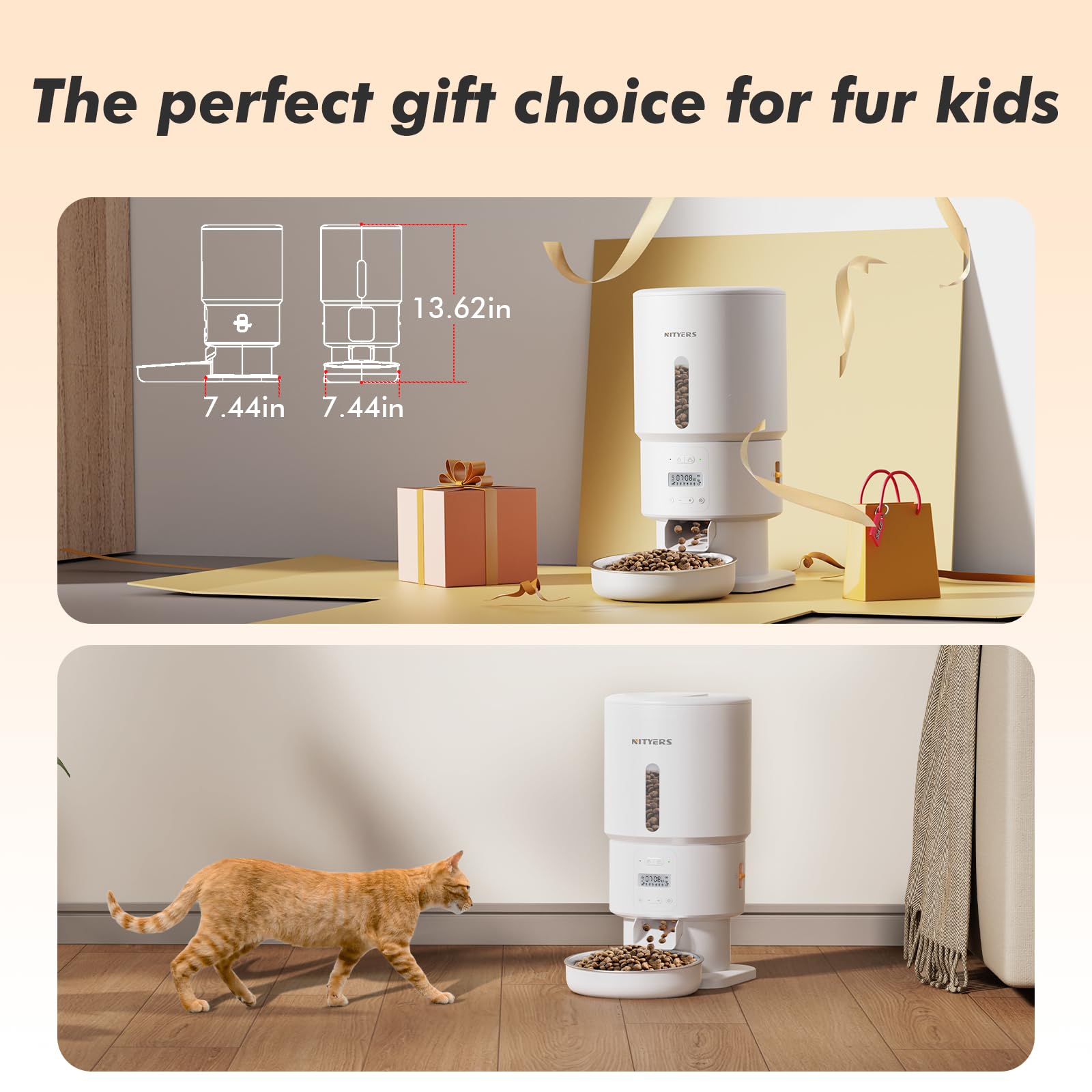 Automatic Cat Feeder with Camera - 5G WiFi Timed Cat Food Dispenser, 1080P HD Video with Night Vision, 1-15 Meals, 1-99 Portions, 2-Way Audio, Keeps Dry Food Fresh, 5L Auto Pet Feeder Also for Dogs