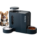 Gardner Pet Automatic Gravity Cat Food Feeder and Water Dispenser Stainless Steel Two-in-One Set Large Capacity Dispenser for Pets Dogs, Puppies, Kittens-(0.8 Gallons x 2)