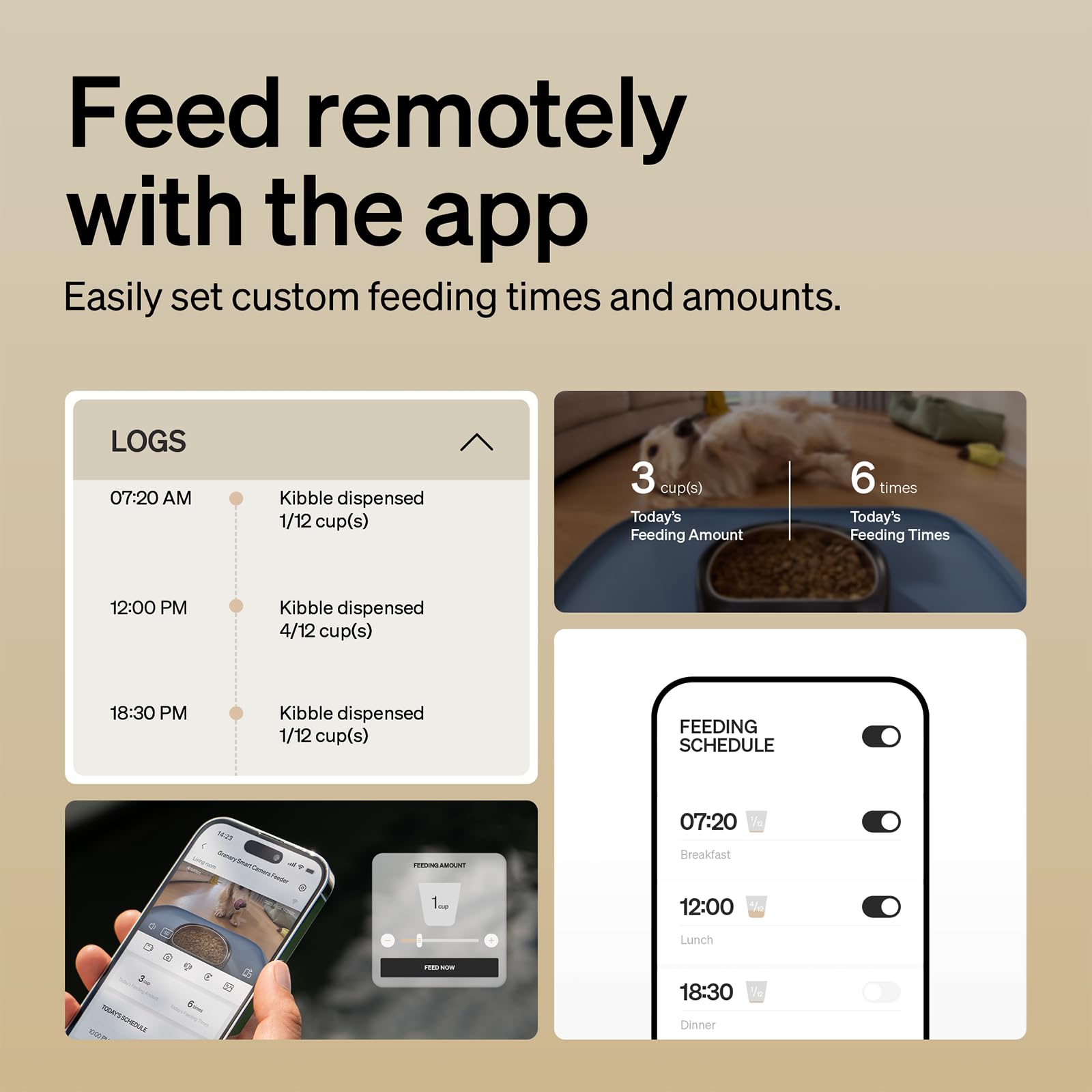 PETLIBRO Automatic Cat Feeder with Camera, 1080P HD Video with Night Vision, 5G WiFi Pet Feeder with 2-Way Audio, Low Food & Blockage Sensor, Motion & Sound Alerts for Cat & Dog Single Tray