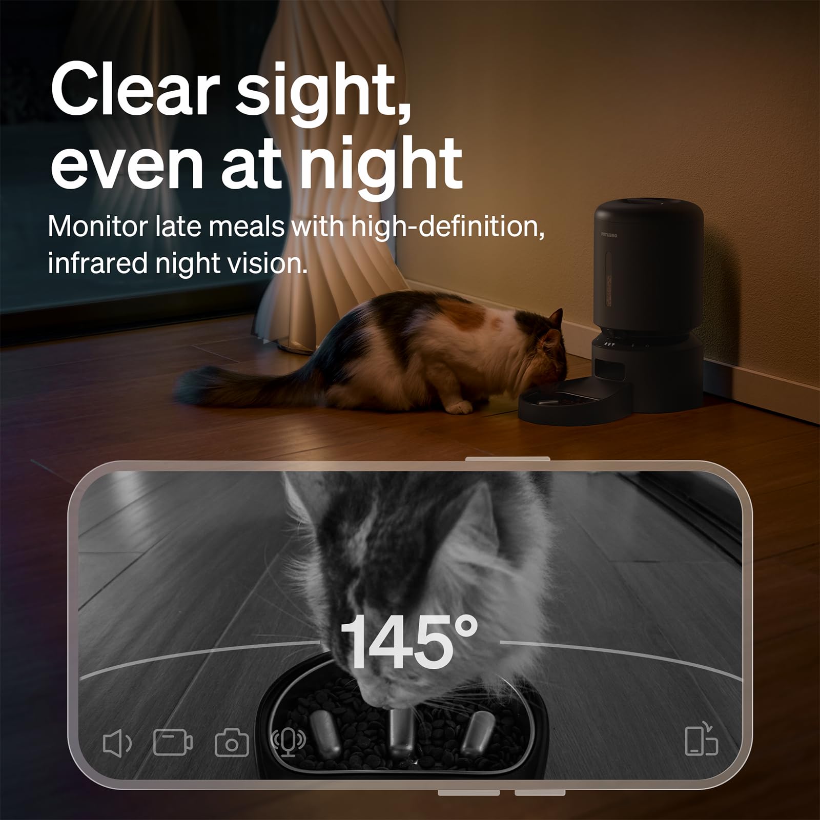 PETLIBRO Automatic Cat Feeder with Camera, 1080P HD Video with Night Vision, 5G WiFi Pet Feeder with 2-Way Audio, Low Food & Blockage Sensor, Motion & Sound Alerts for Cat & Dog Single Tray