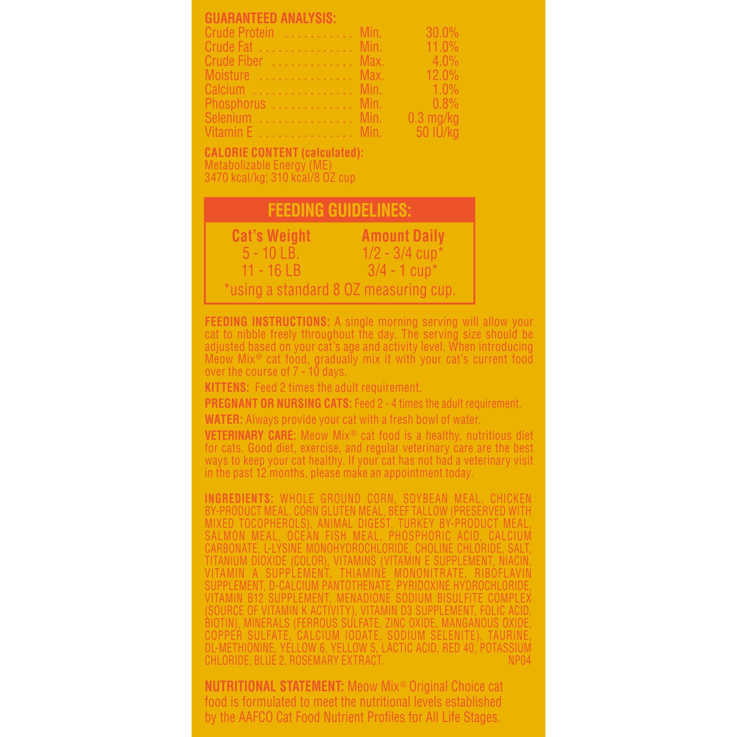 Meow Mix Original Choice Dry Cat Food - Complete Nutrition (6.3 lb)