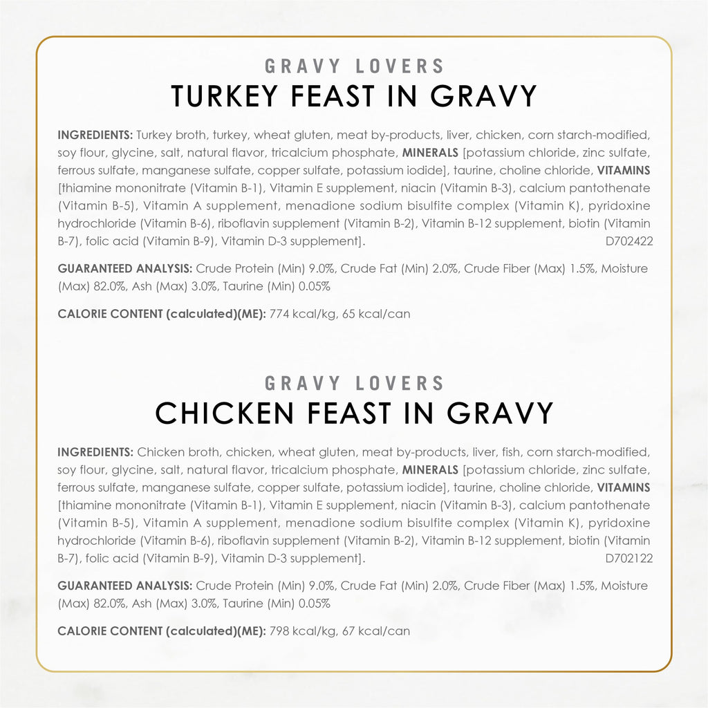 Fancy Feast Gravy Lovers Poultry & Beef Variety Pack - Grilled Gourmet Wet Cat Food (30 Pack)