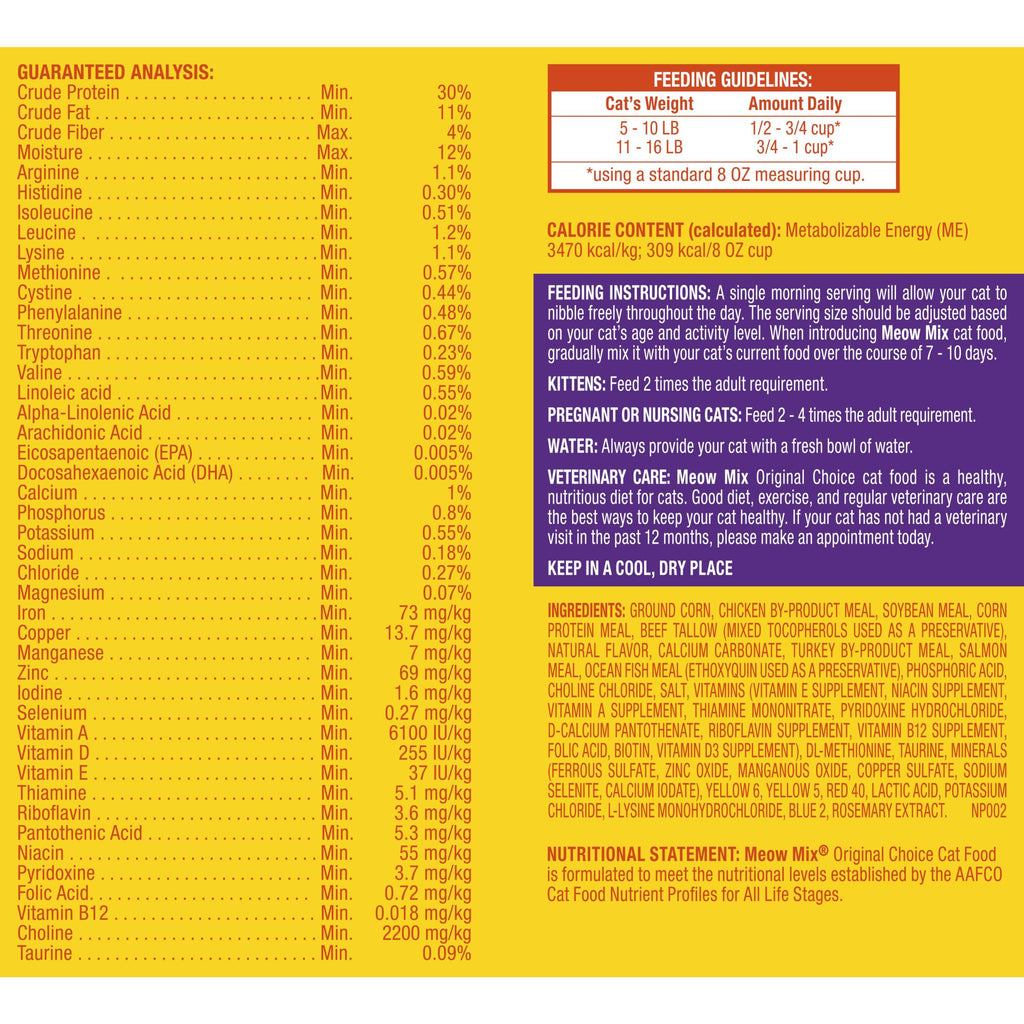 Meow Mix Original Choice Dry Cat Food - Complete Nutrition (6.3 lb)