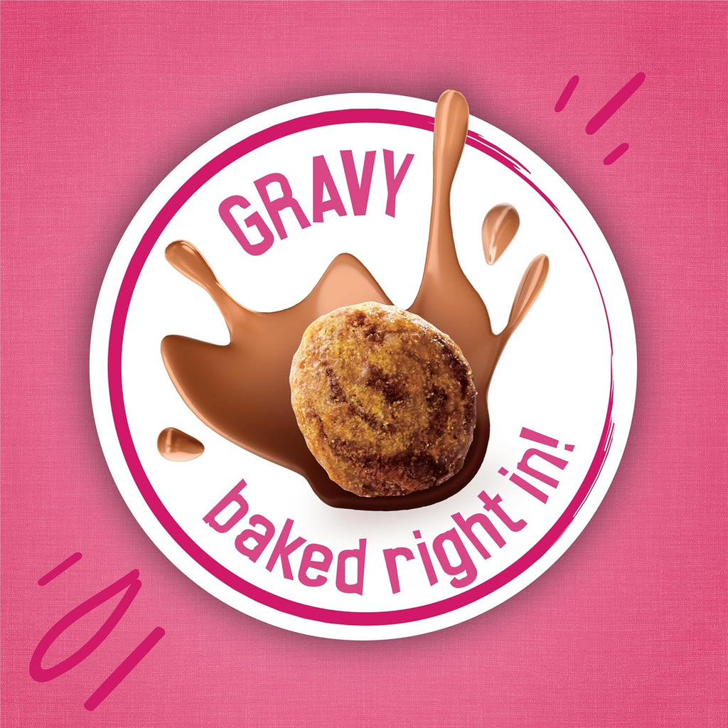Purina Friskies Gravy Swirlers with Flavors of Chicken, Salmon and Gravy Dry Cat Food - 16 Lb. Bag