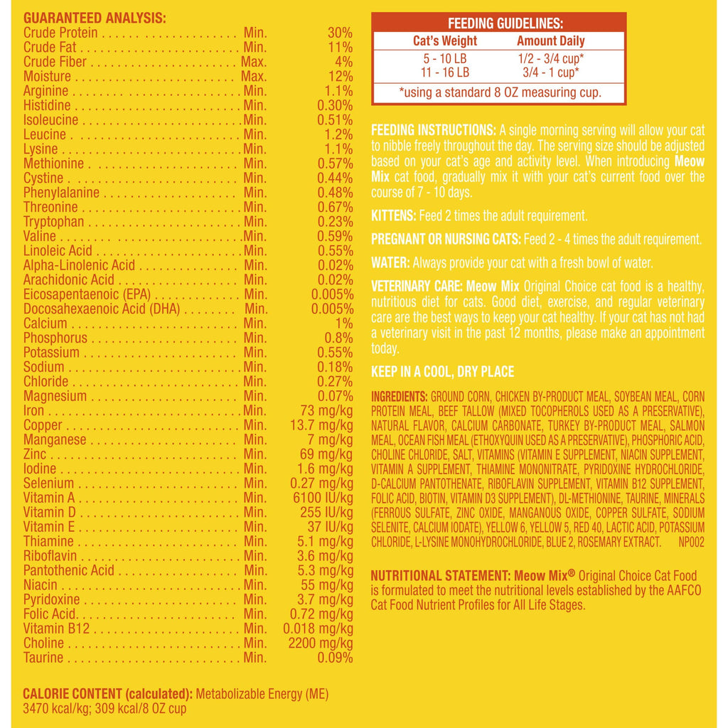 Meow Mix Original Choice Dry Cat Food - Complete Nutrition (6.3 lb)